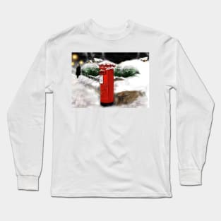 Royal Mail, British Post Box, Christmas Illustration. Letters/ postal. Long Sleeve T-Shirt